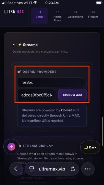 add your debrid provider 