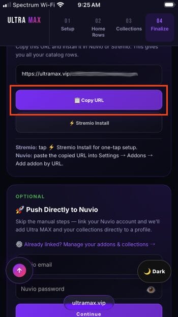 click copy url
