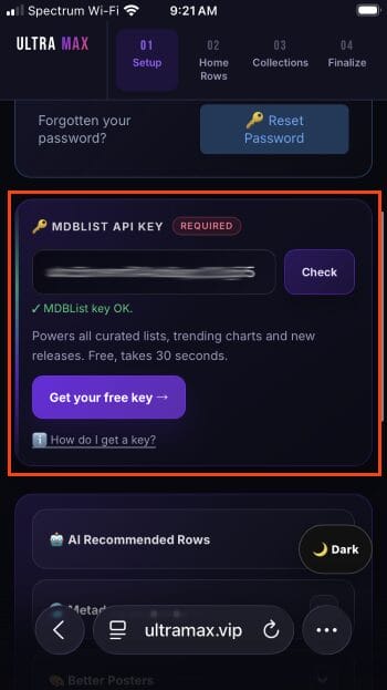 add your mdblist key