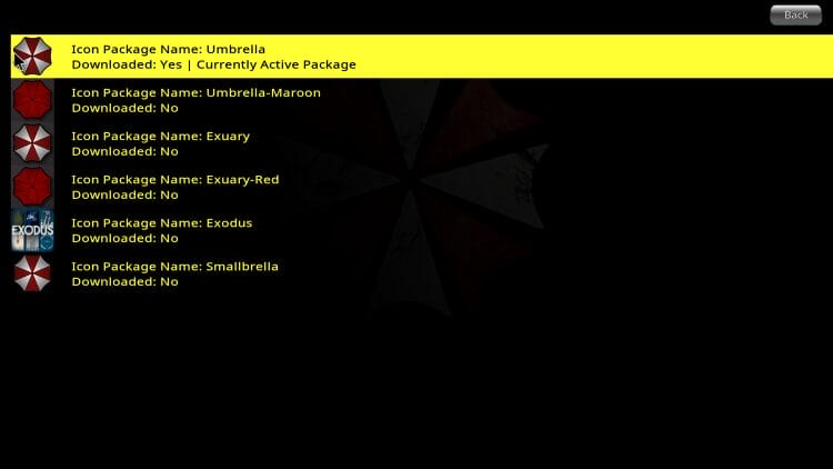 Umbrella kodi icon packages
