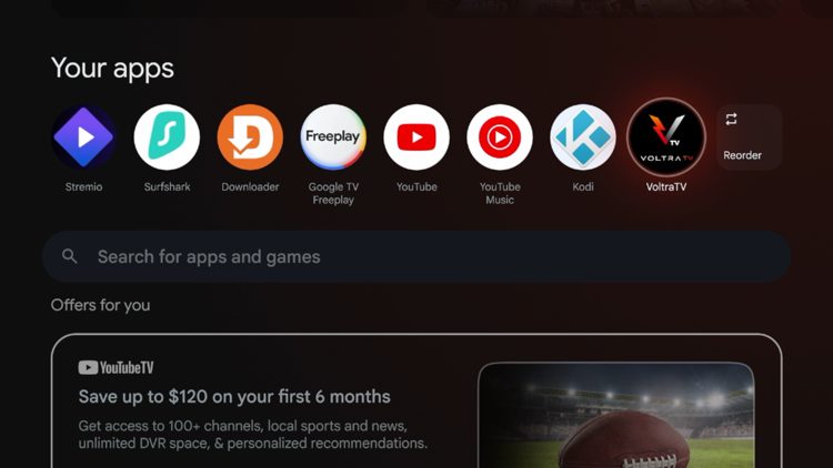 Now launch the Voltra TV application.