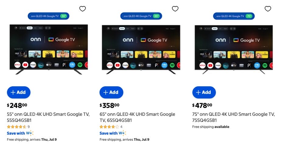 Onn Smart TVs Available Online