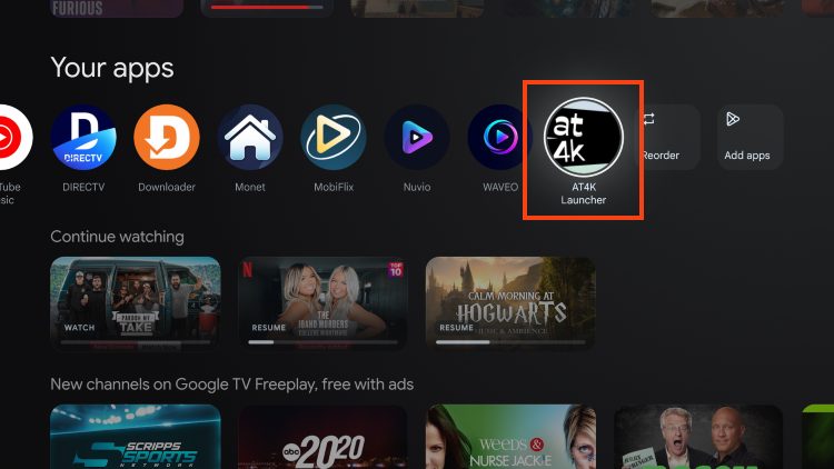 open AT4K Launcher