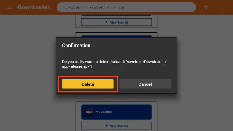 choose delete again