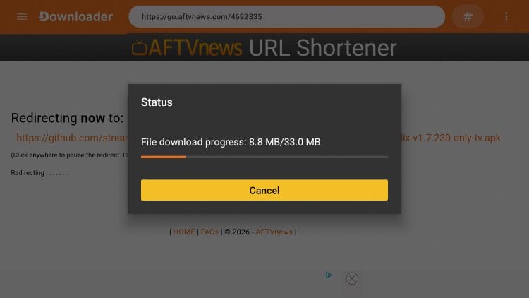 wait for streamflix to download