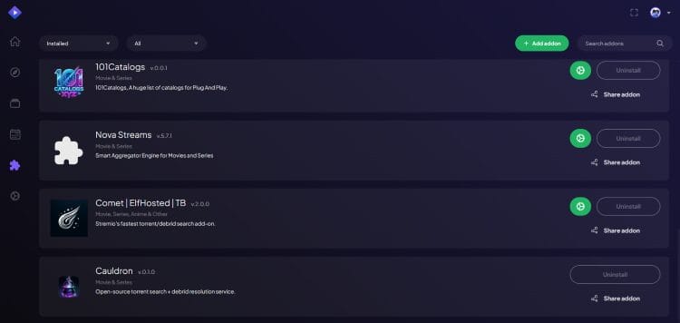cauldron addon installed