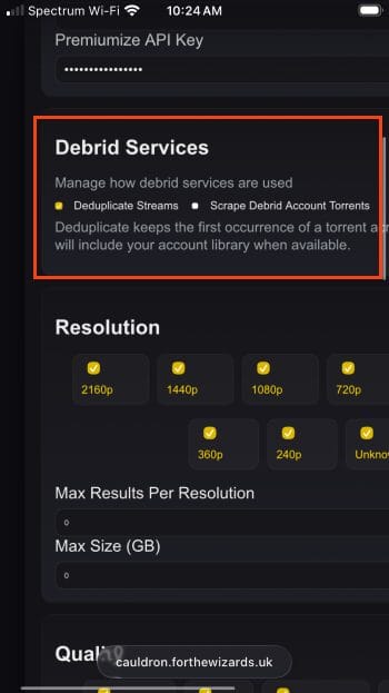manage how debrid service is used