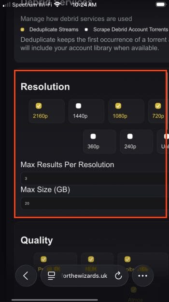enable resolutions and max results