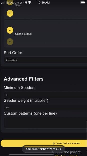 set advanced filters