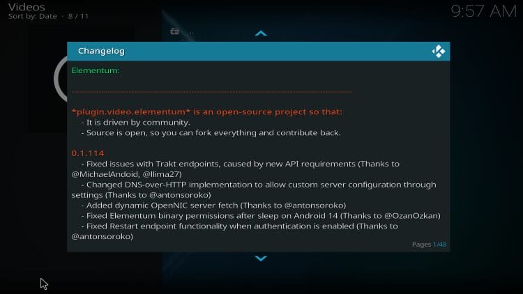 Elementum changelog