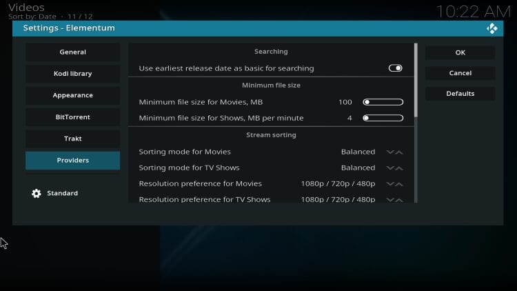 Provider Settings