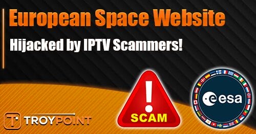 IPTV Scammers Hijack European Space Agency Website