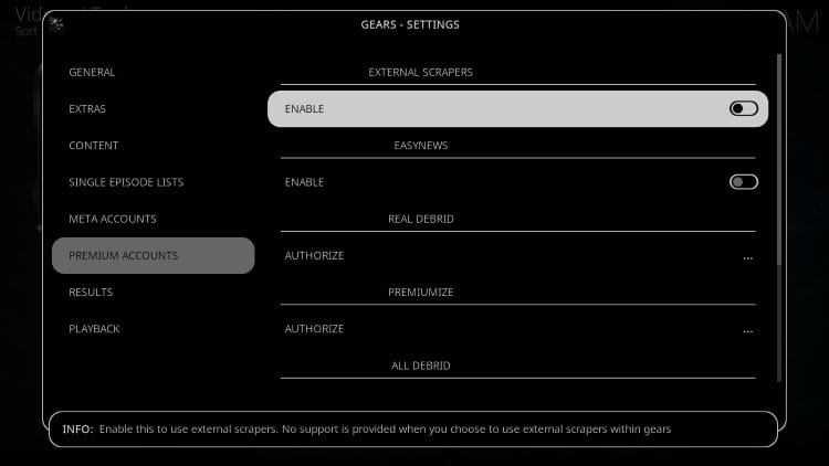 click to enable external scrapers for magneto module