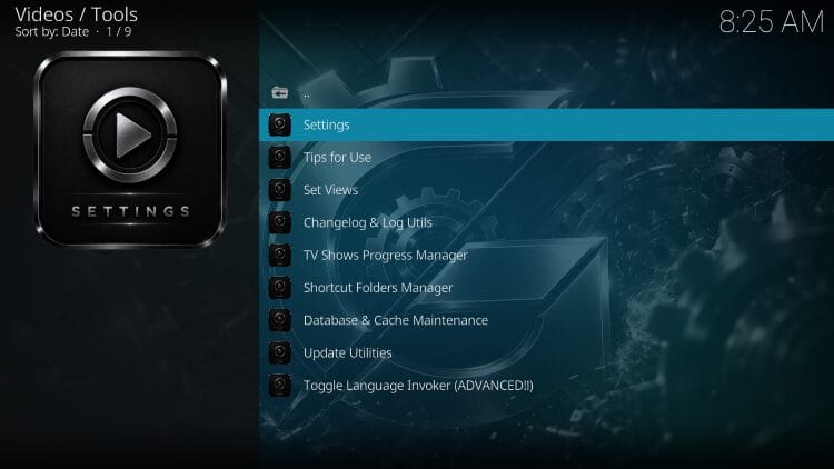 choose settings