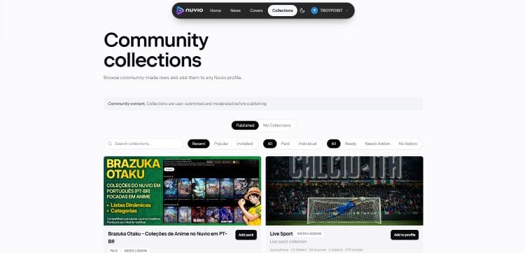visit nuvio community collections official site