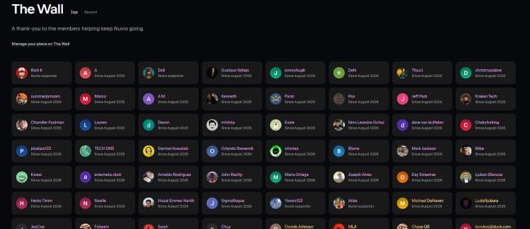 Nuvio Supporter Wall