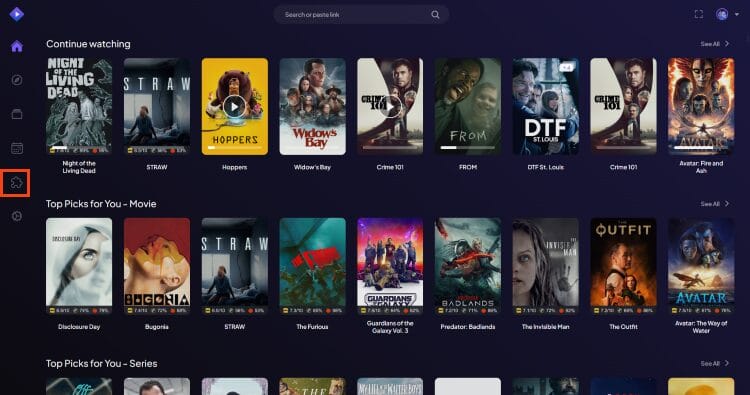open stremio and click addons