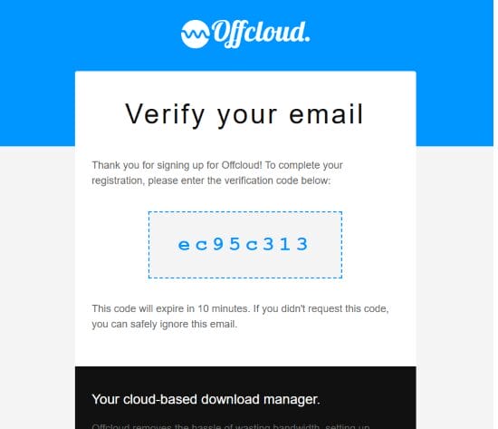 email verification code