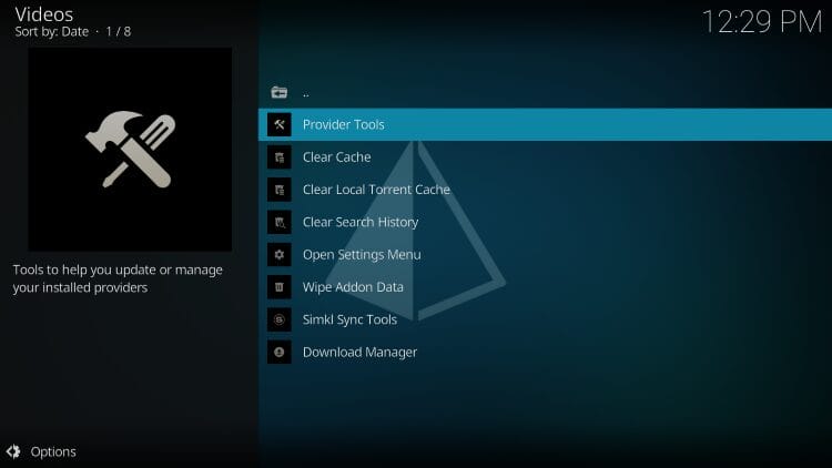 select provider tools