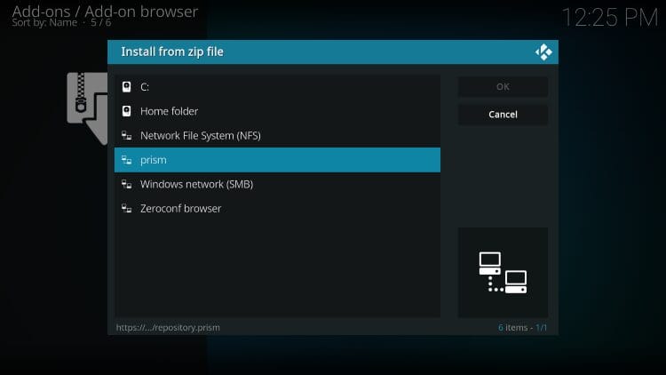click prism zip file