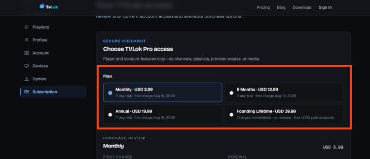choose a tvlok plan