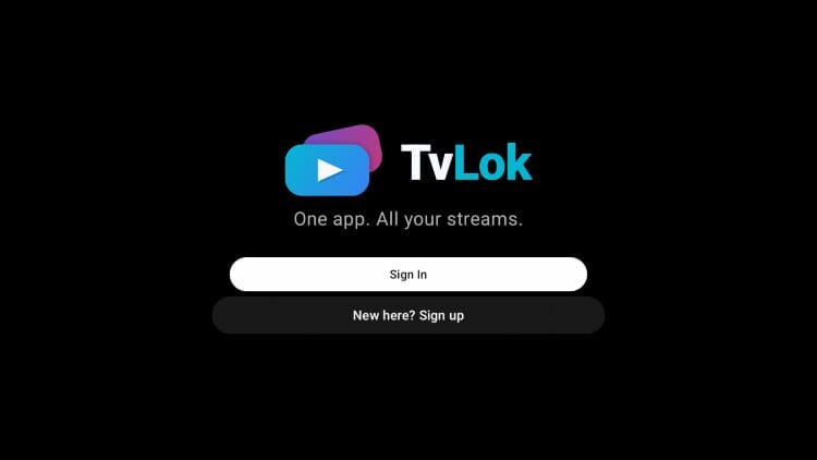click sign into tvlok app