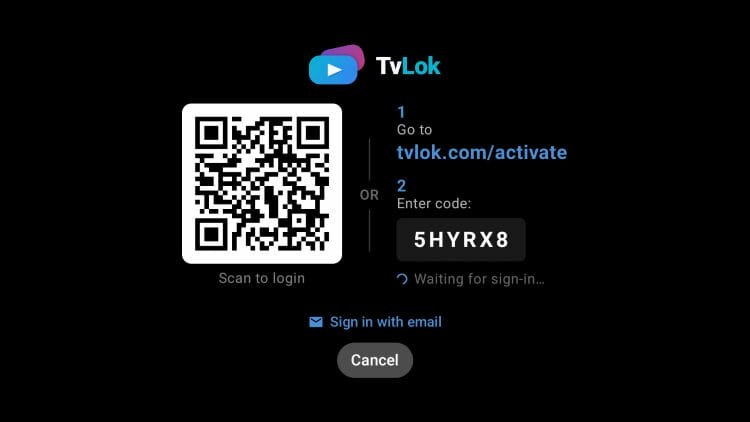 use the activation code to sync your account