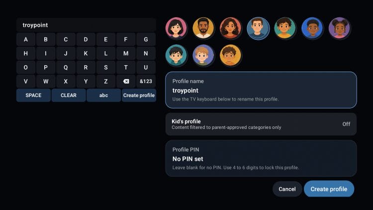 create user profile