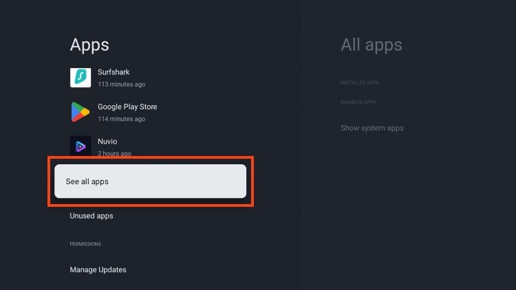 choose see all apps