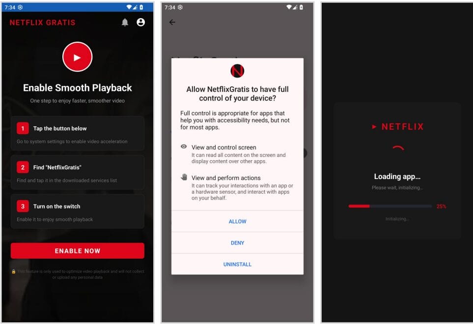 One of the Fake Streaming Apps