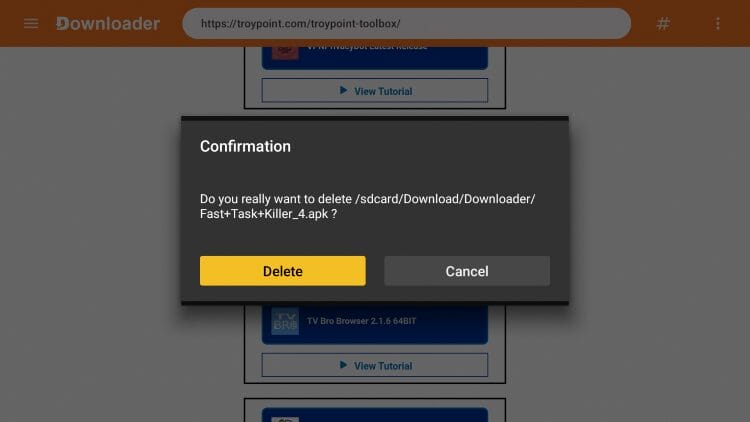 choose delete again