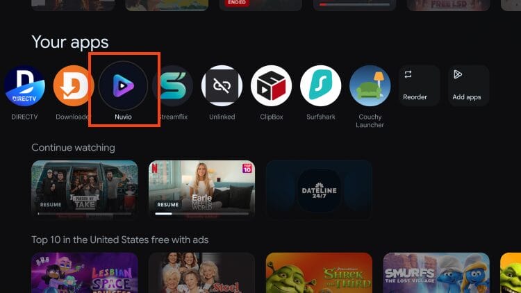 launch nuvio app to fix buffering