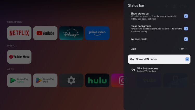 status bar
