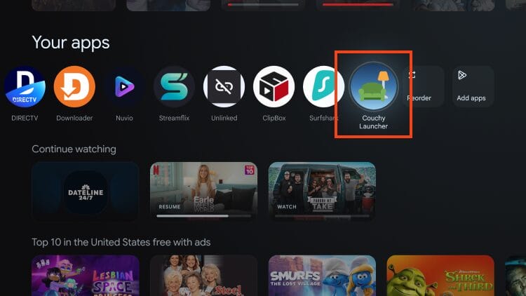 open couchy launcher