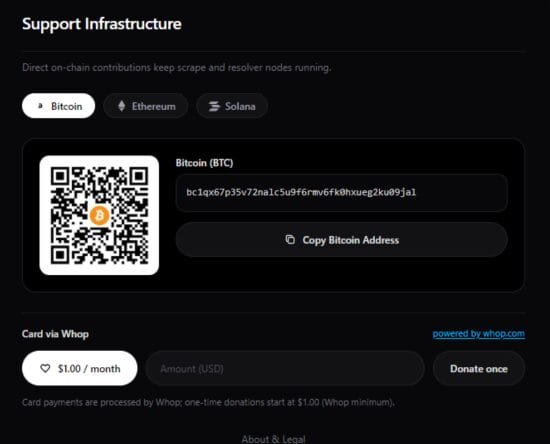 Pipe donation option