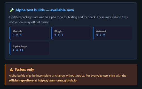 pre release builds available